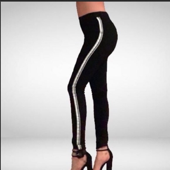 Zara Black Racing Stripe Y2K Denim Jeans.